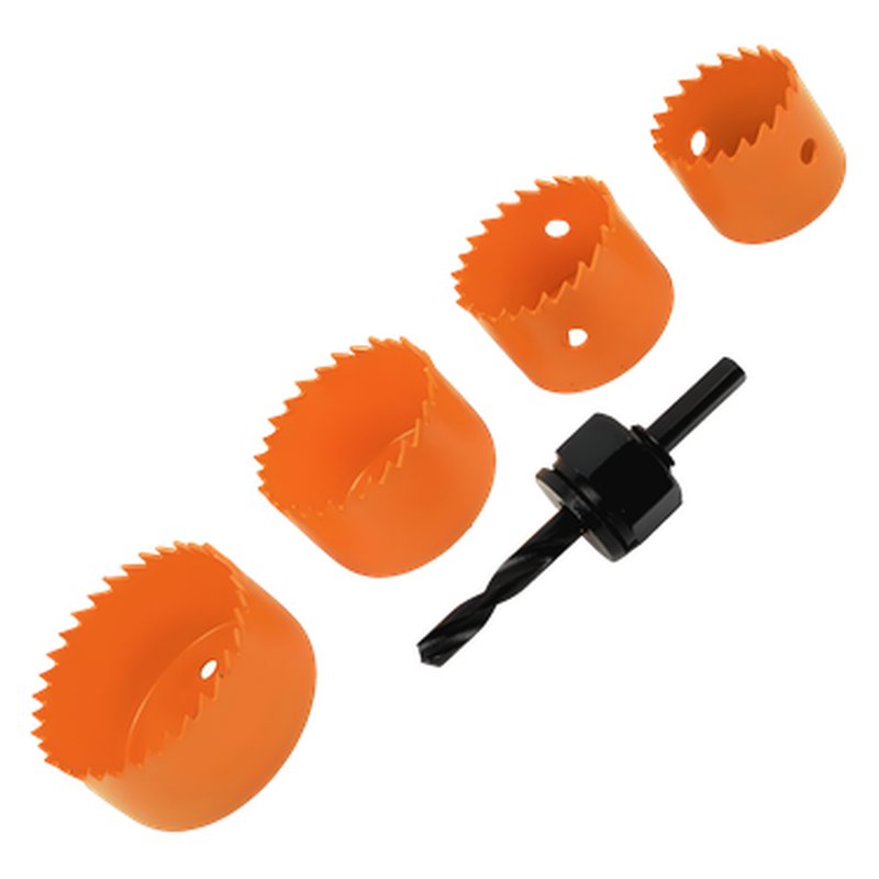 Set sierra copas 5 pcs (32mm-38mm-44mm-54mm- ad 3/8“) thor set tapa + engranaje