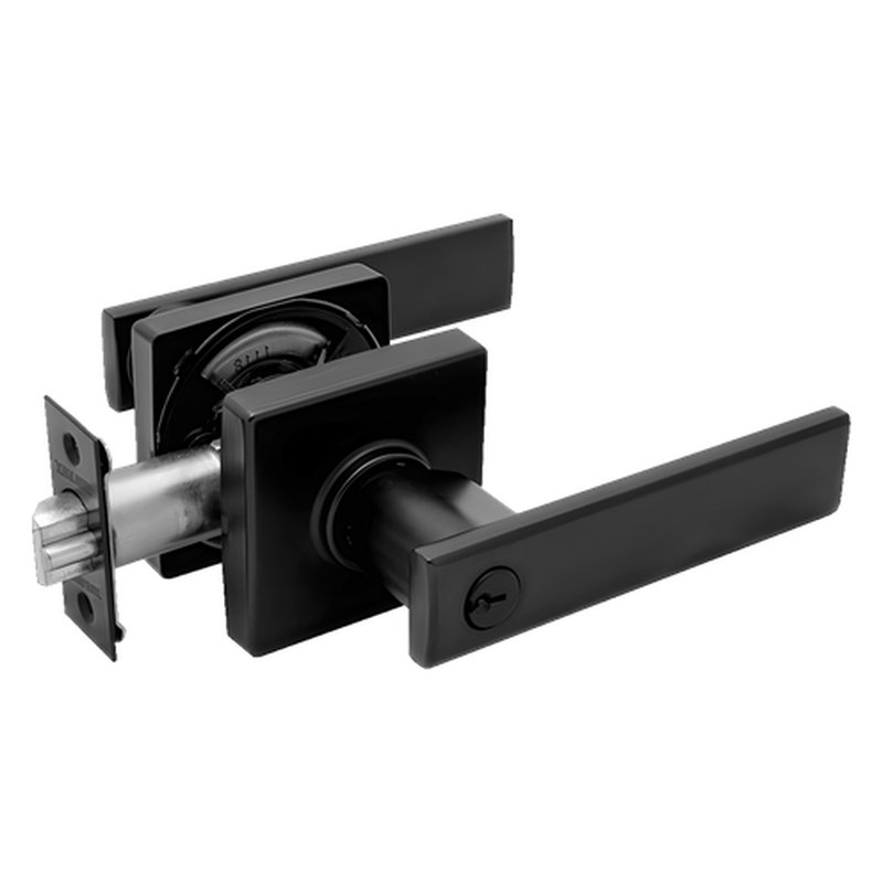 [THCHA202] Cerradura entrada - alcoba manija cuadrada negro mate thor