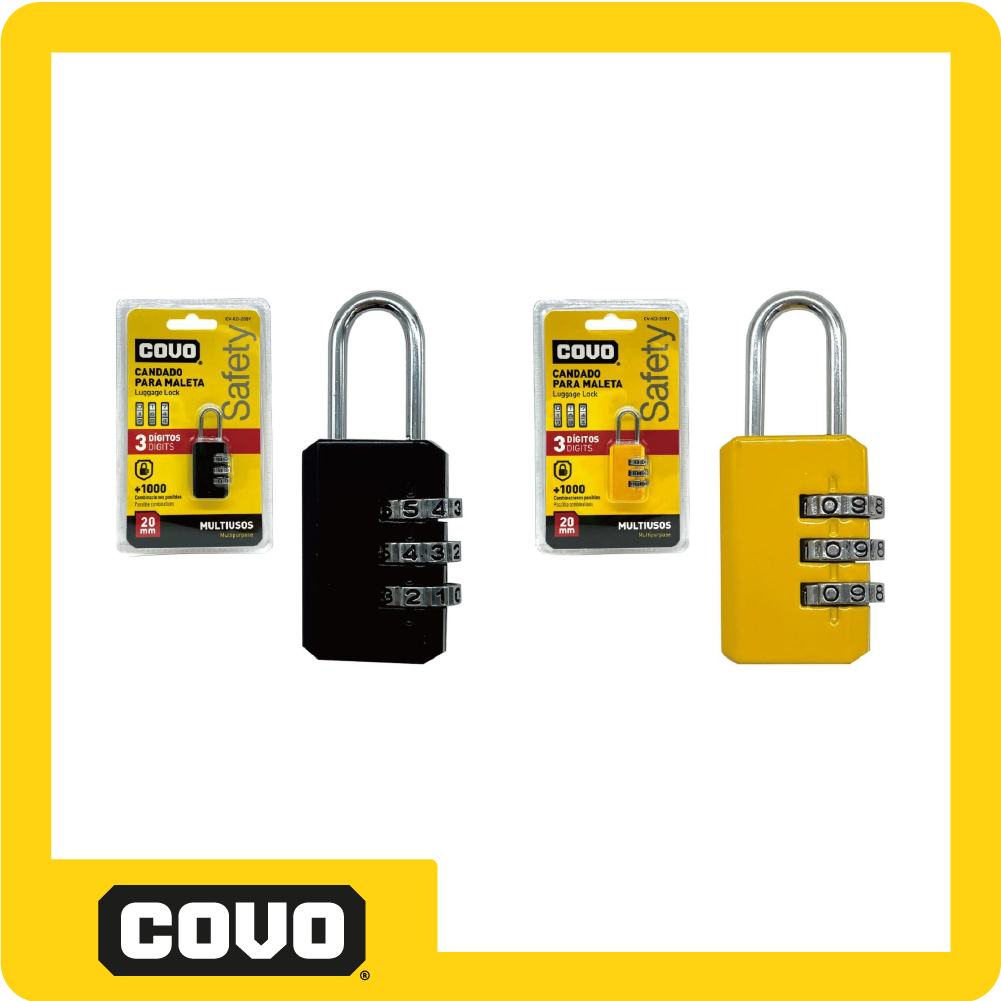 [CV-KD-20BY] Candado p/maleta 20mm bloqueo 3 digitos