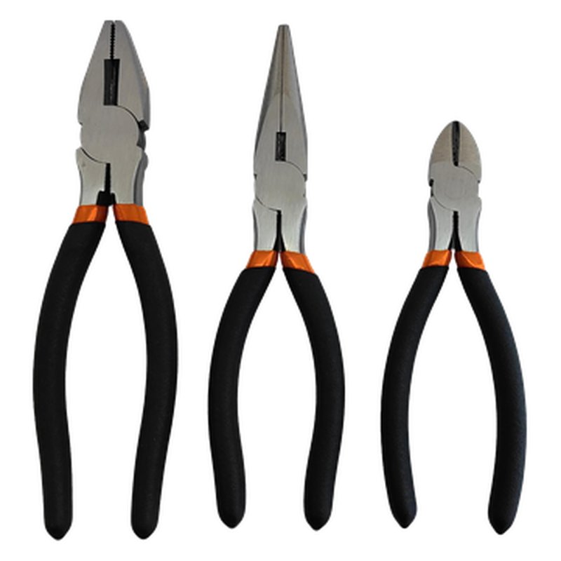 [THHM009] Kit x 3 pcs de alicates universal 8“/ punta larga 8”/corta frio 6“ thor