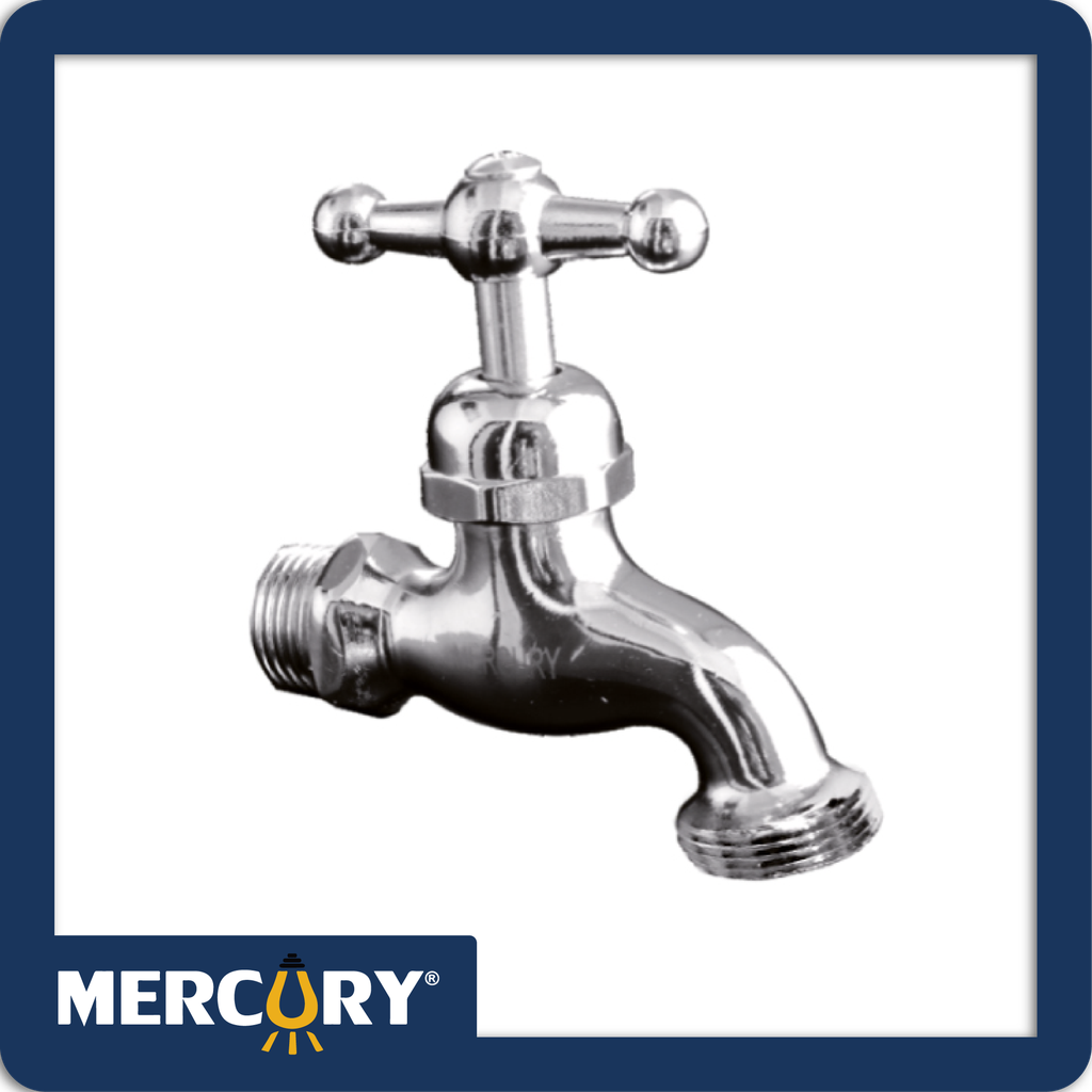 Llave jardin terminal 1/2 pesada cromada fina mercury fgr08