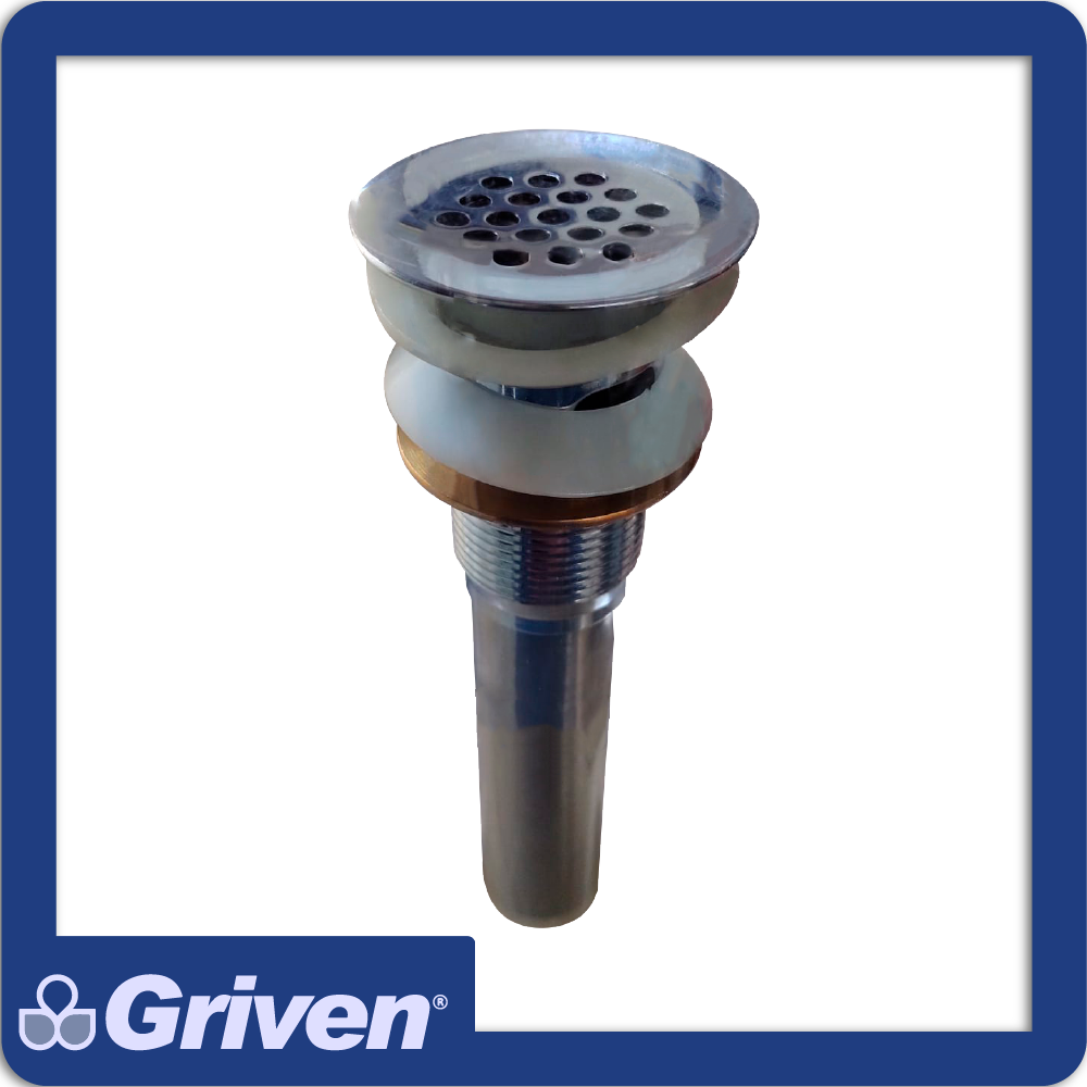 [GV-PL223] Desague de lavamanos rejilla con rebosadero acero inoxidable acabado cromo