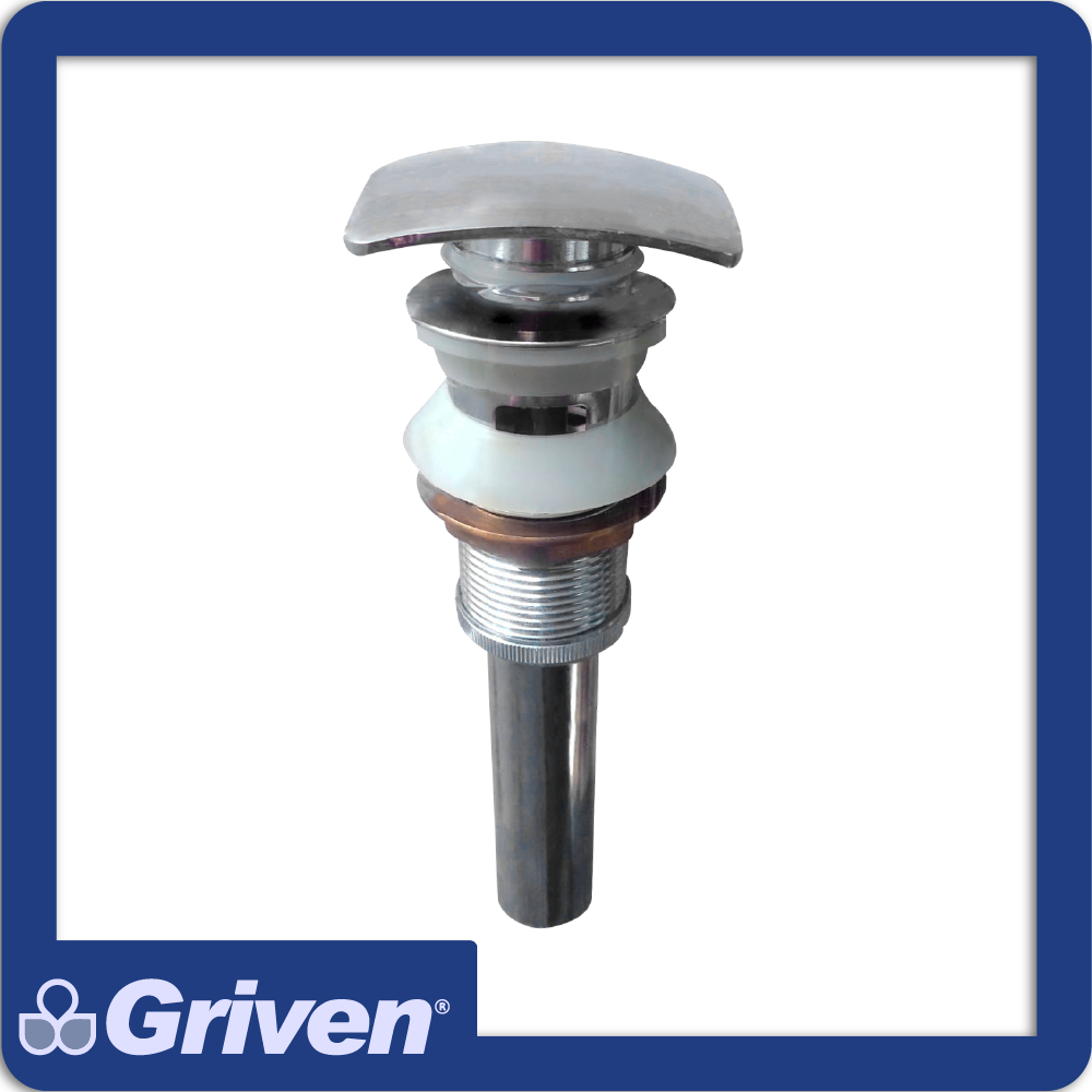 Desague push cuadrado sin rebosadero acero inoxidable acabado cromo