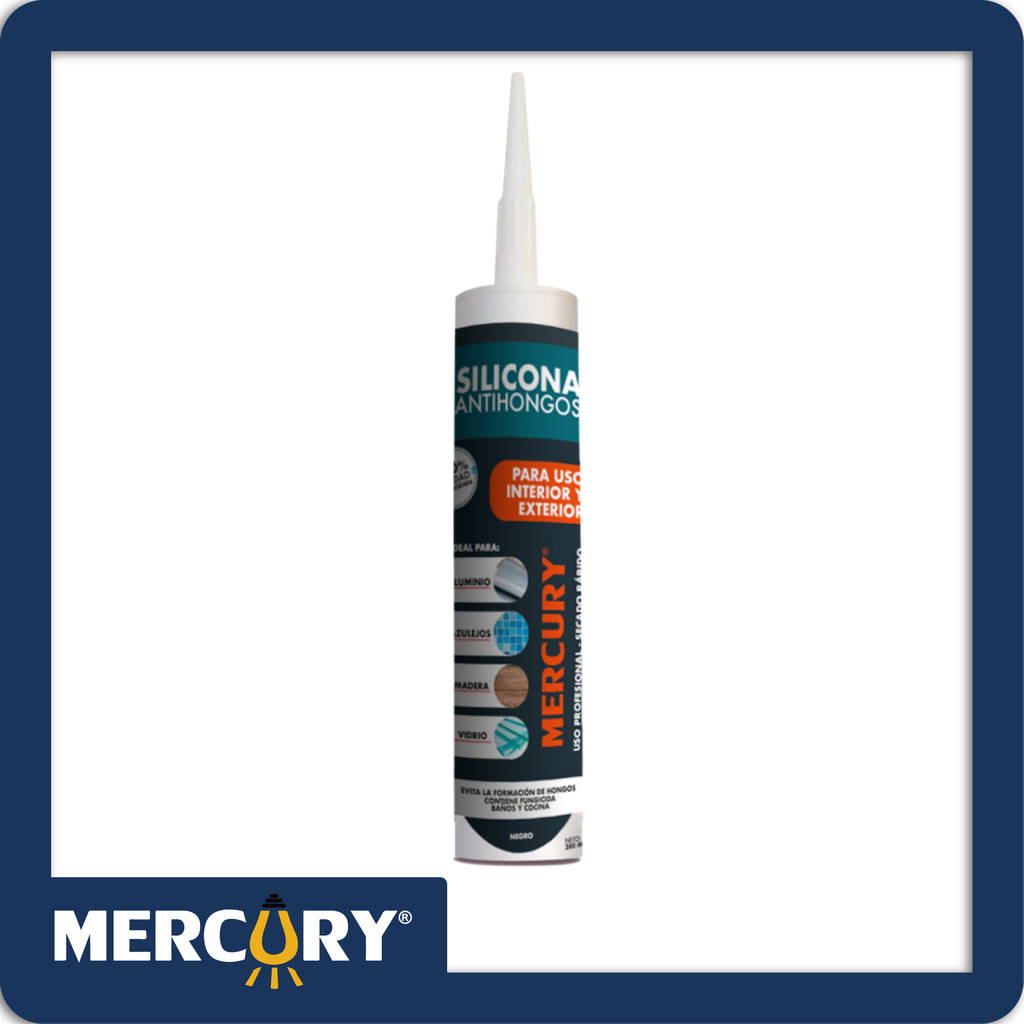 Silicona antihongos tubo 280ml blanca mercury