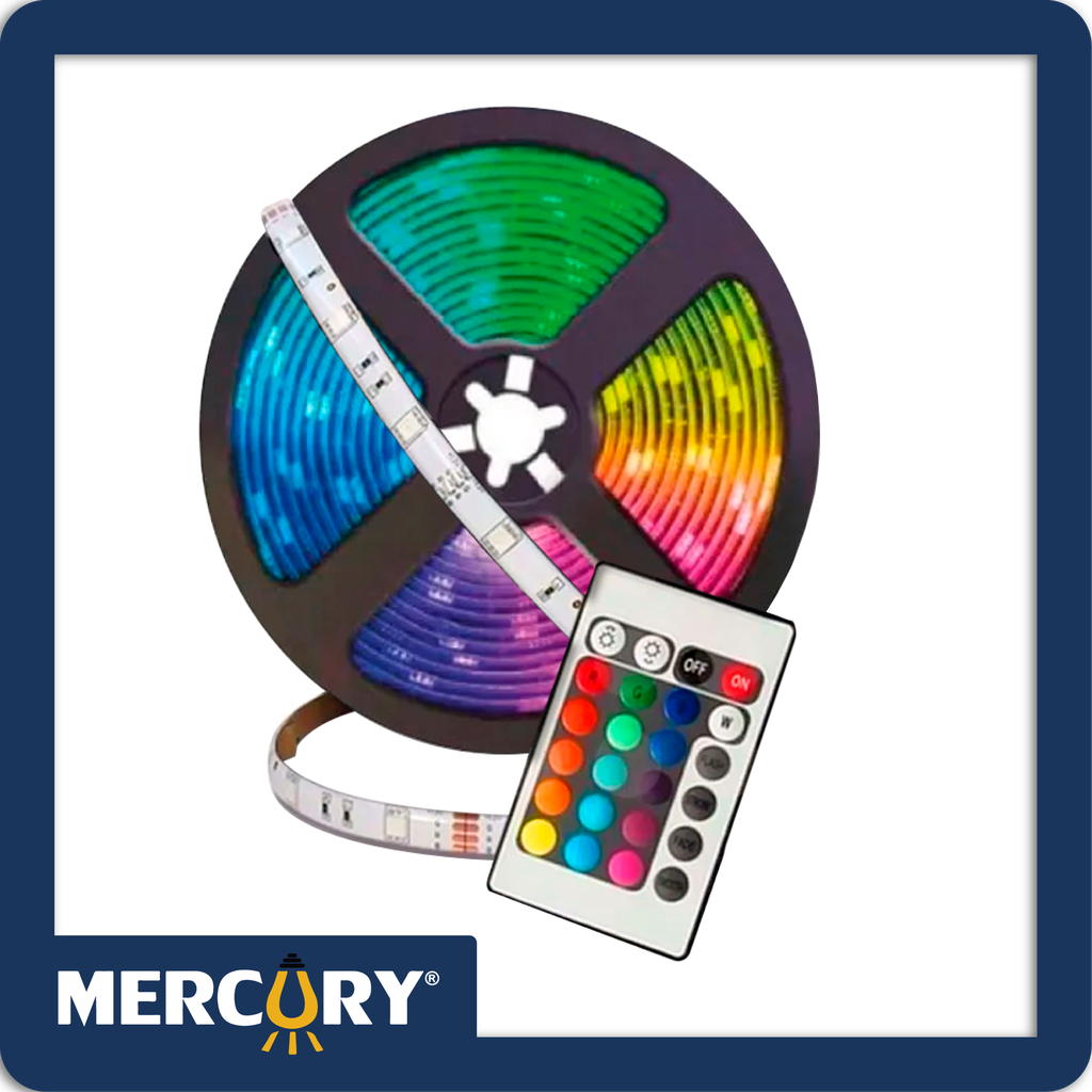 Cinta led 12v 5050 ip65 luz rgb rollo*5m