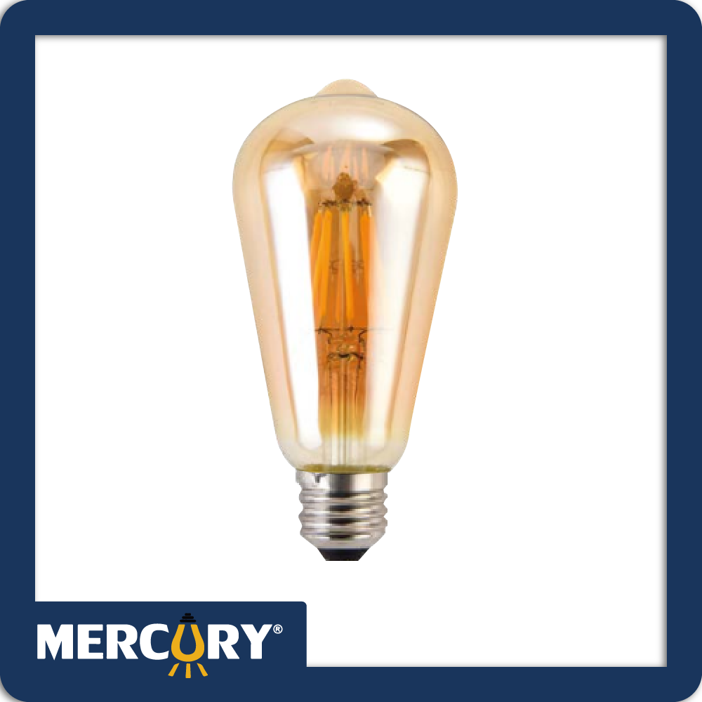 Bombillo led filamento dimerizable (pera) 8w st 64ambar