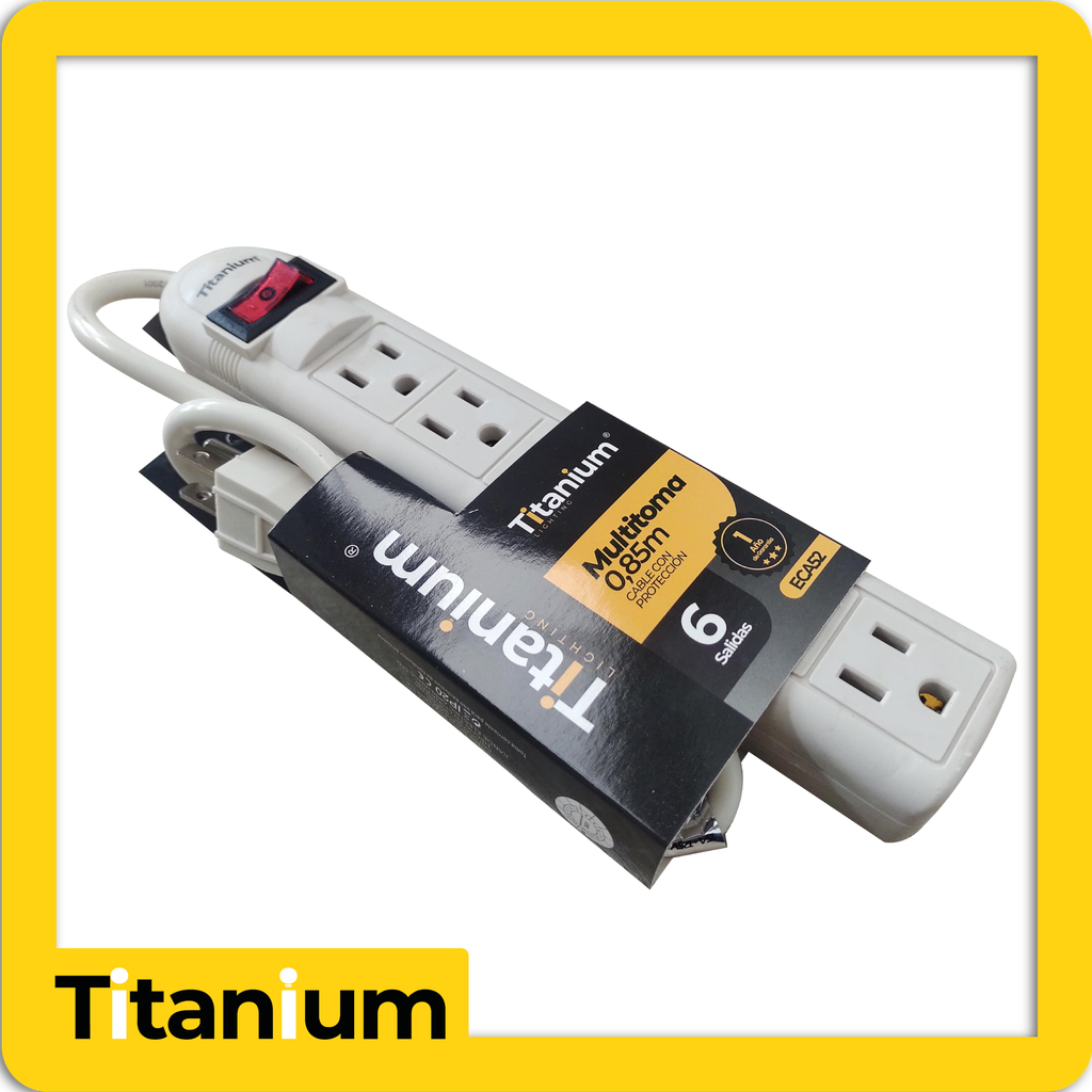 [ECA52] Multitoma 6 salidas 0.9m cable con proteccion