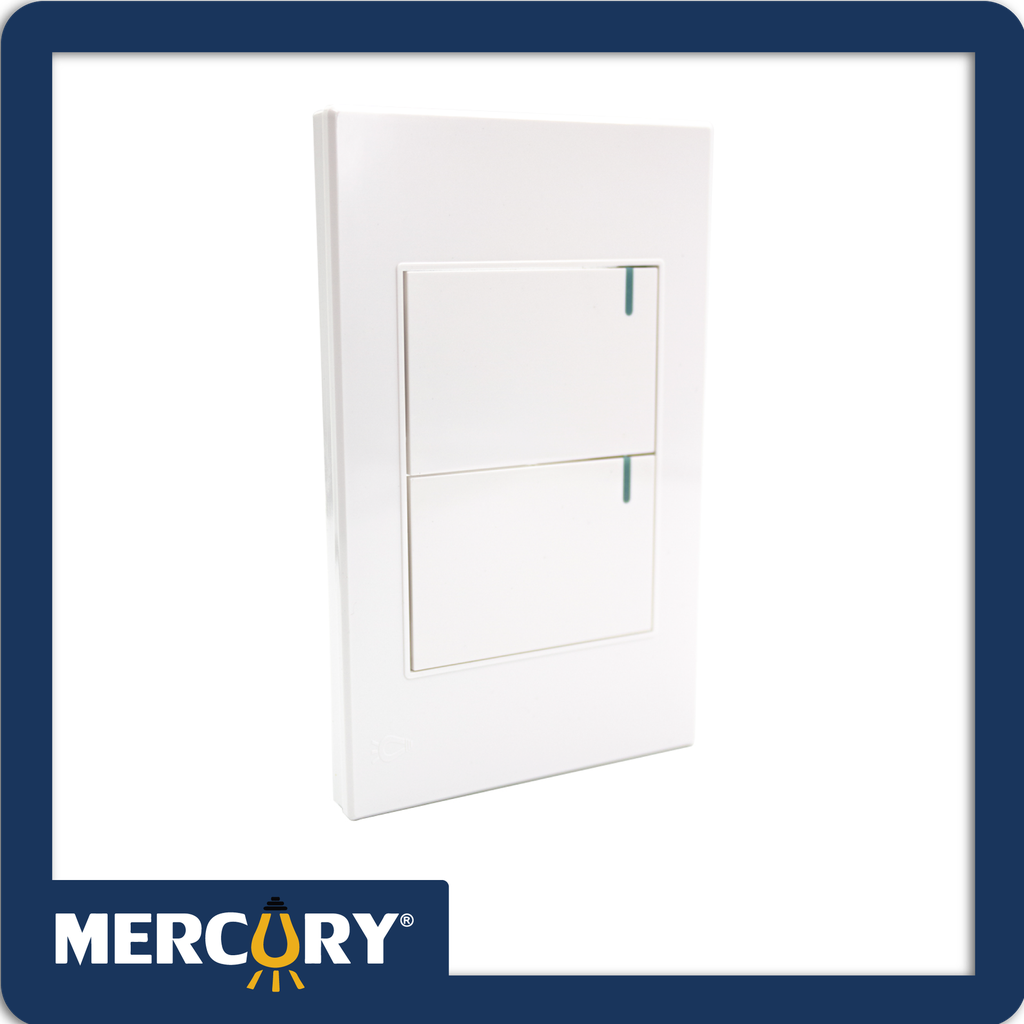 Interruptor doble conmutable mercury premium white