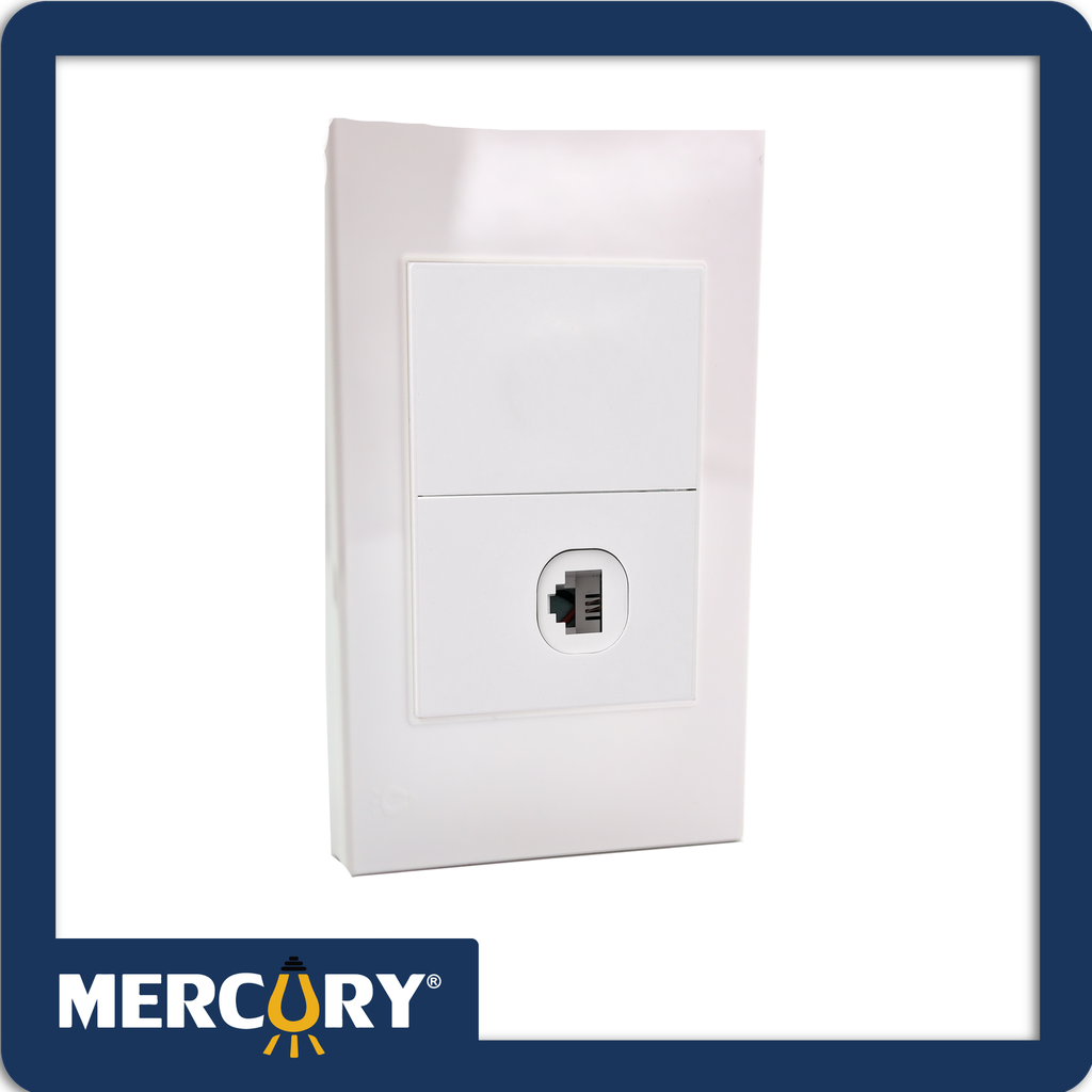 Toma telefono sencilla mercury premium white