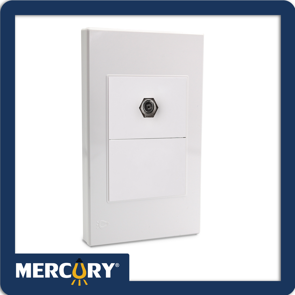 Toma coaxial mercury premium white