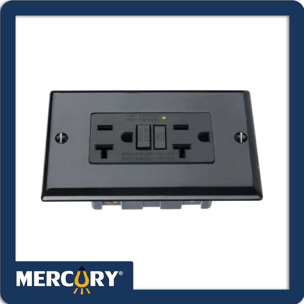 Toma gfci negra con certificacion ul