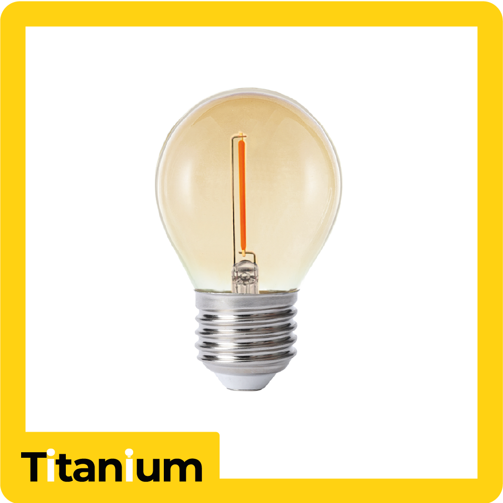 Bombillo led titanium filamento g45 1w e27 2700k