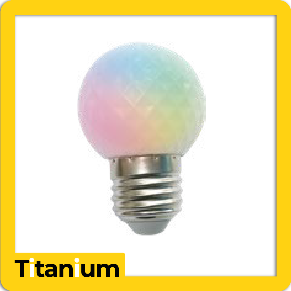 Bombillo led titanium pinpon 1w e27 rgb diamante