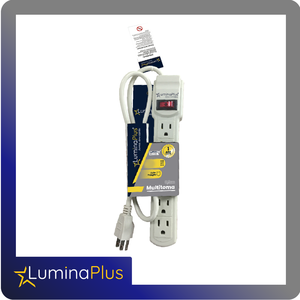 Multitoma 6 salidas 3m cable con proteccion (tipo techman)