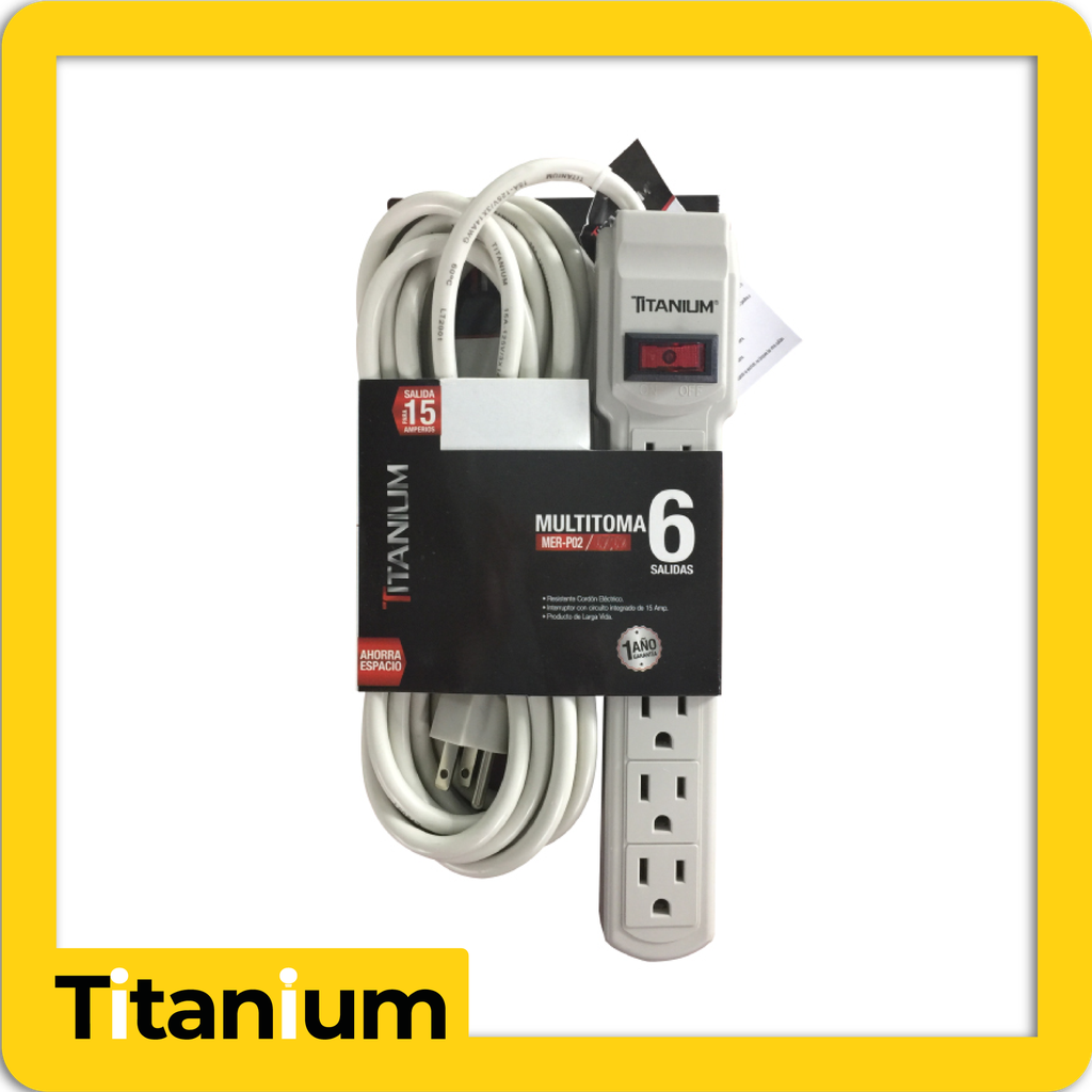 [ECA36] multitoma 6 salidas 5m cable con proteccion (tipo techman)