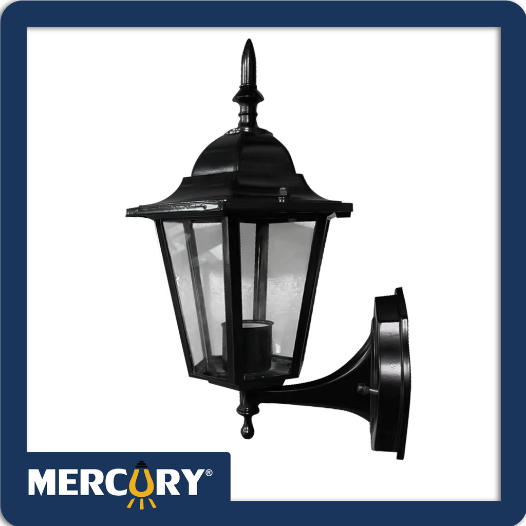 Farol negro base e27 alum/mod01 15x20x36cm