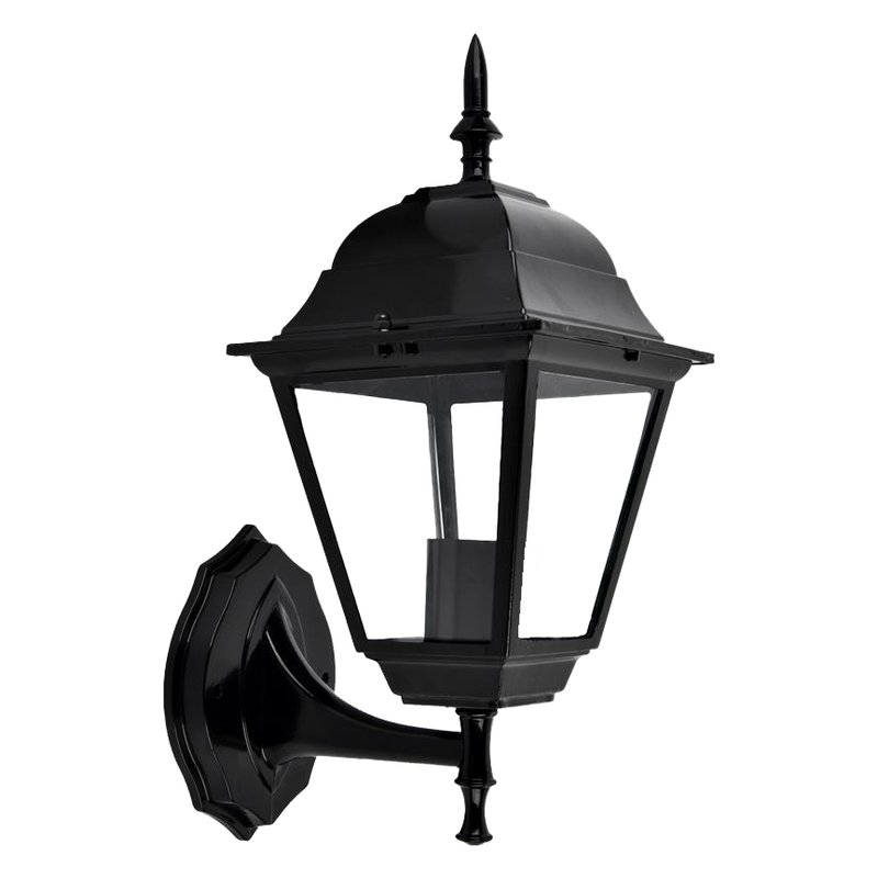 Farol negro base e27 alum/mod01 15x20x36cm