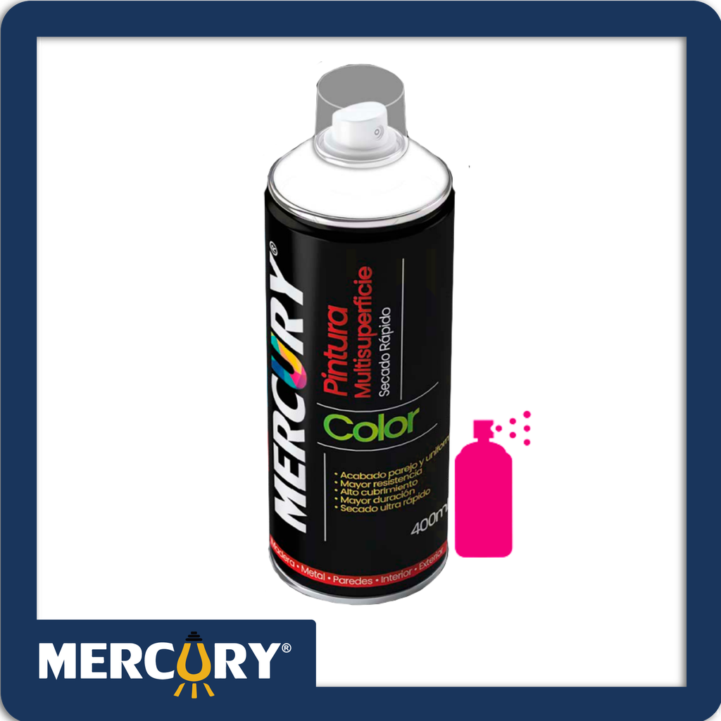 Aerosol mercury fluorescente rosado