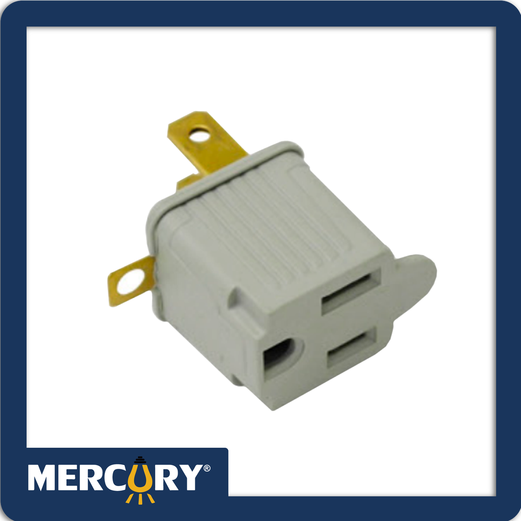 Convertidor polo tierra 3 a 2 mercury gris blister set x2 retie