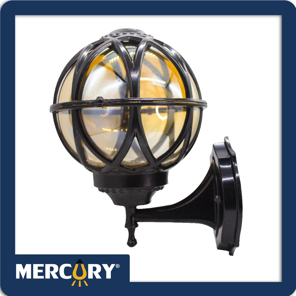 Farol negro base e27 alum/mod05 20x18x28cm