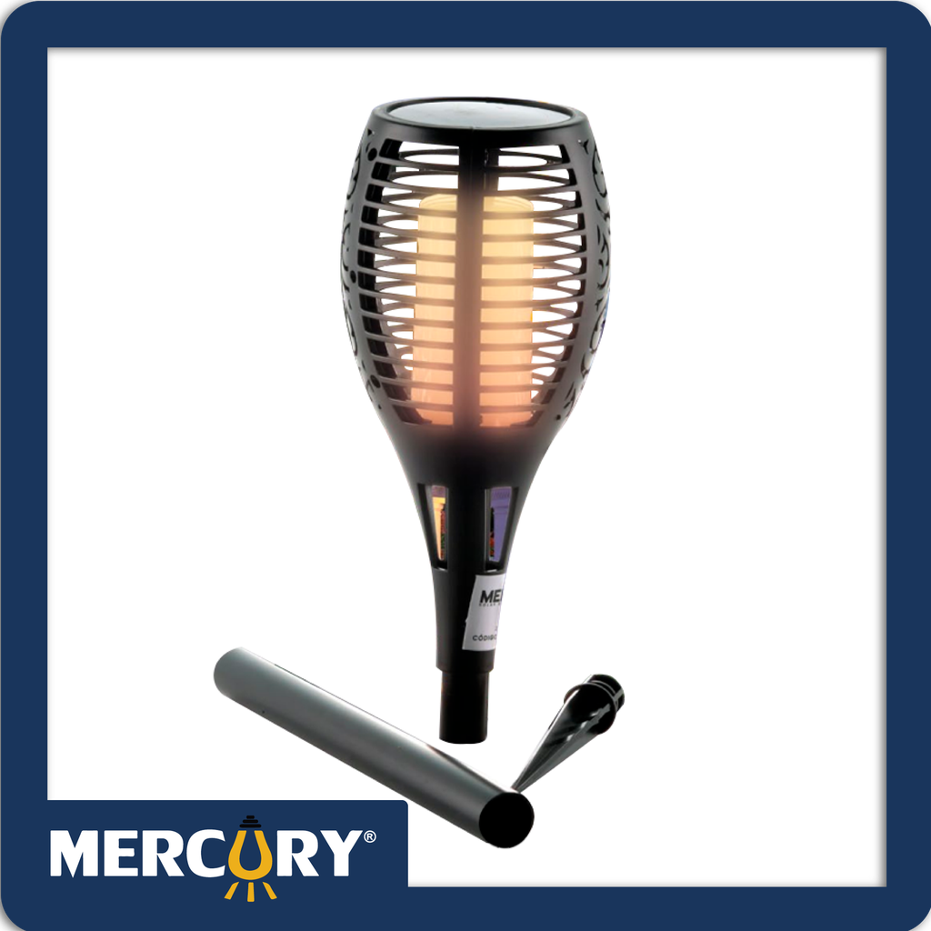 Lampara led solar estaca 1w llama de antorcha 33l 80cm