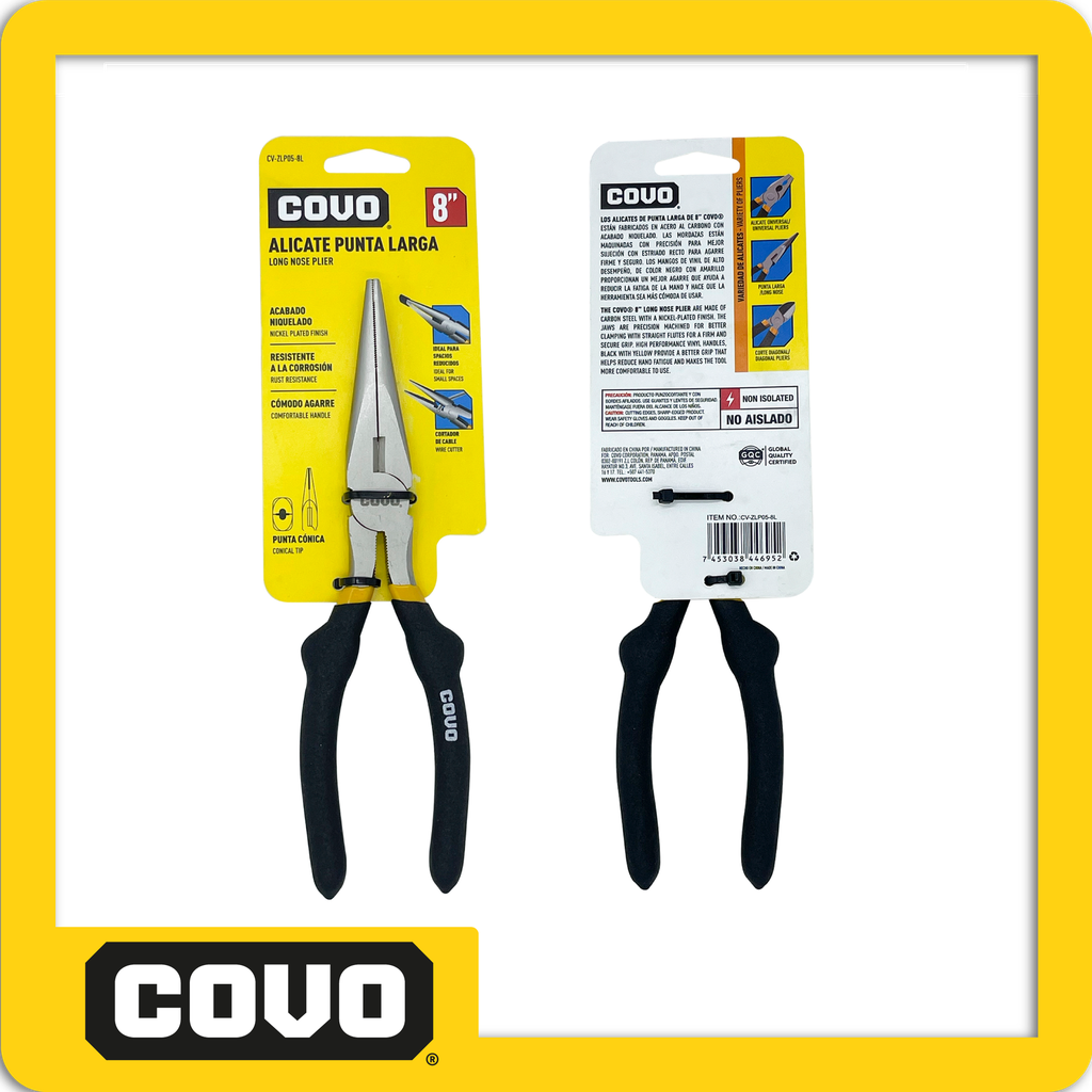 Alicate punta larga 8 blister