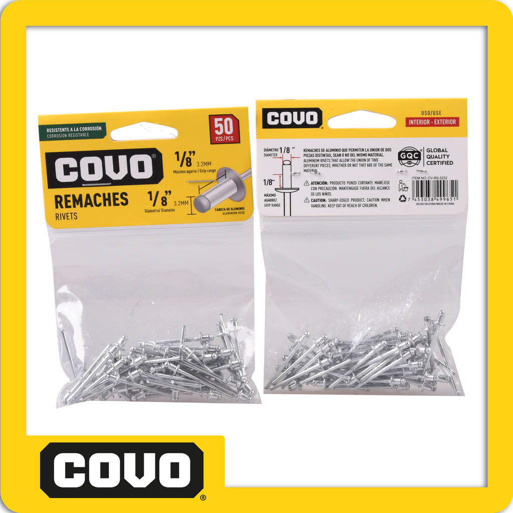 Remaches 1/8" x 1/8"