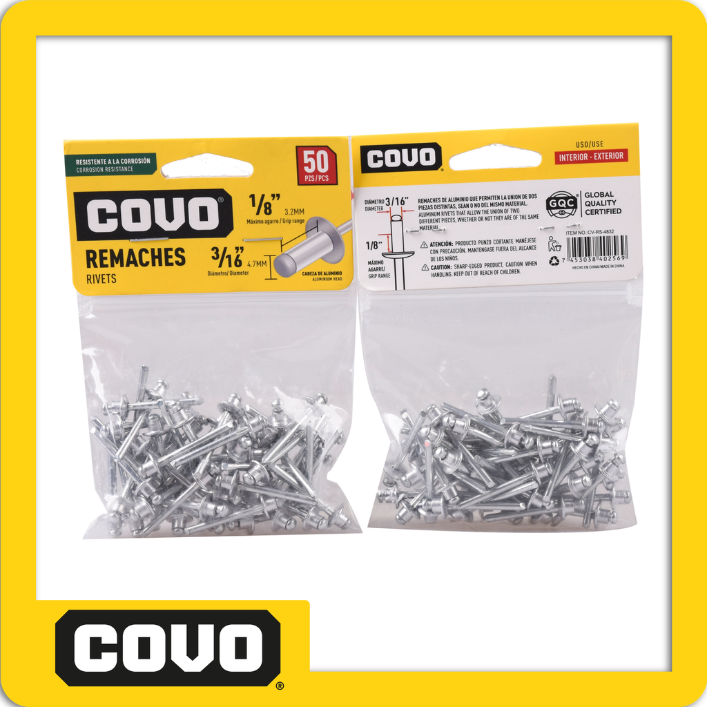 Remaches 3/16" x 1/8"