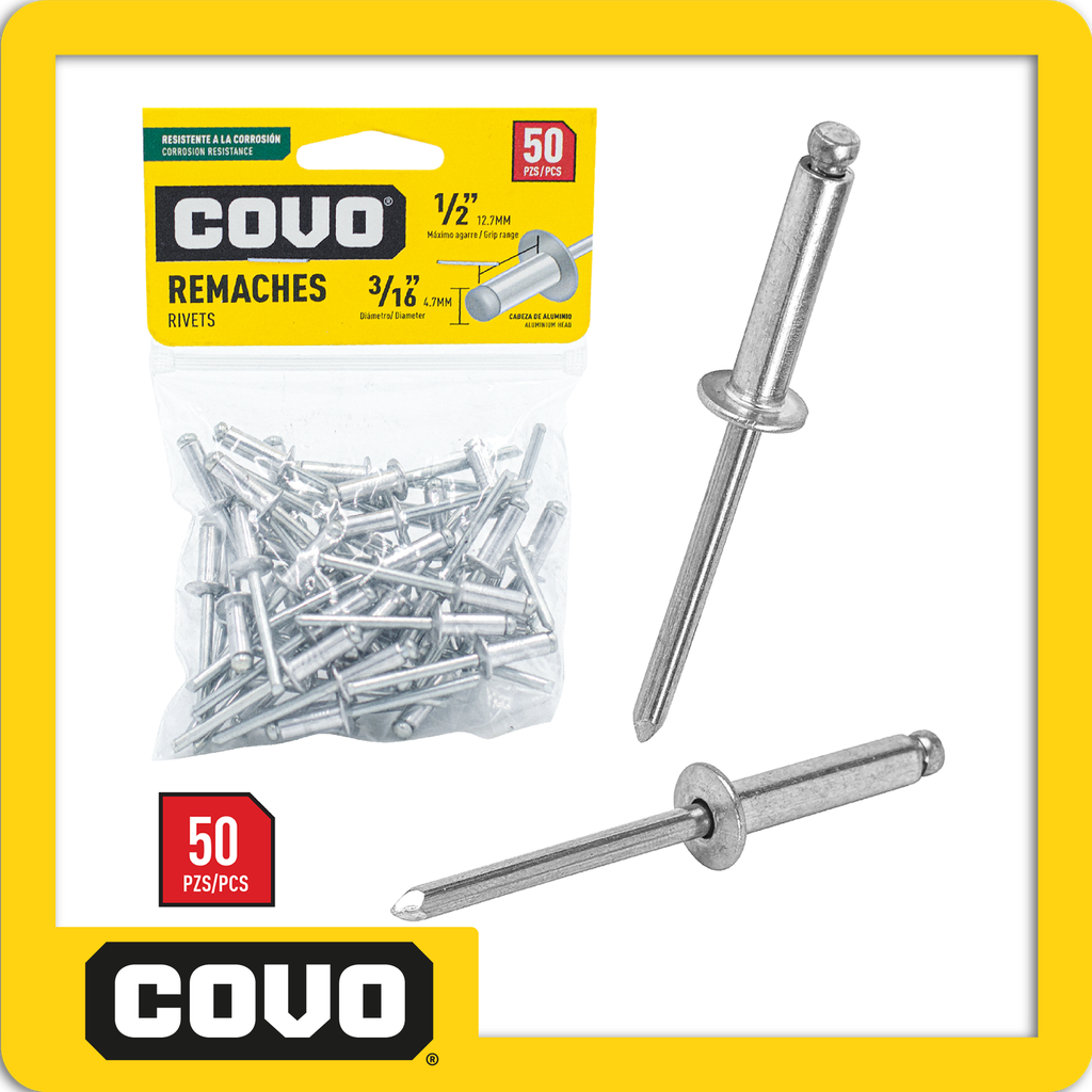 Remaches 3/16" x 1/2"