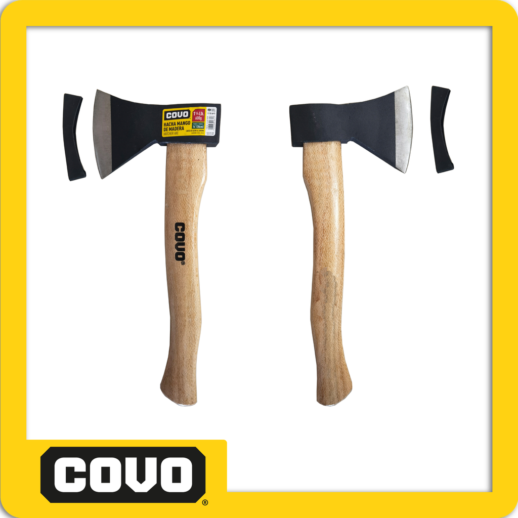 Hacha(herramienta) 600 g mango madera 14" pza