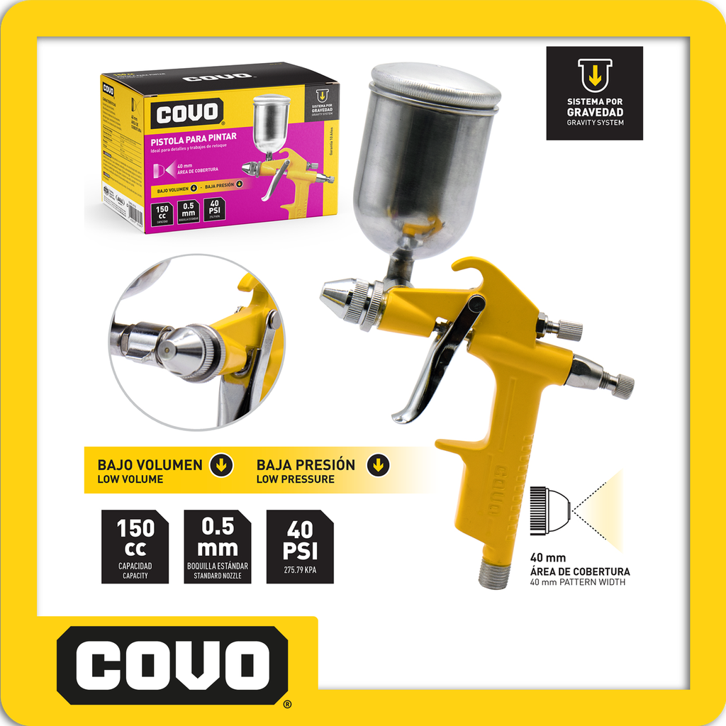 [CV-K-3A] Pistola con spray para pintar 150cc pza