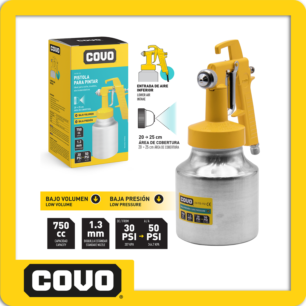 Pistola con spray para pintar 750cc pza