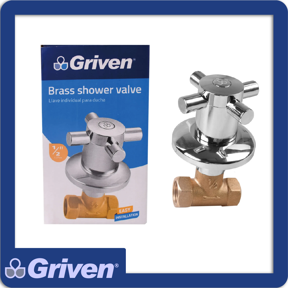 Llave individual para ducha 1/2' metalico cruceta
