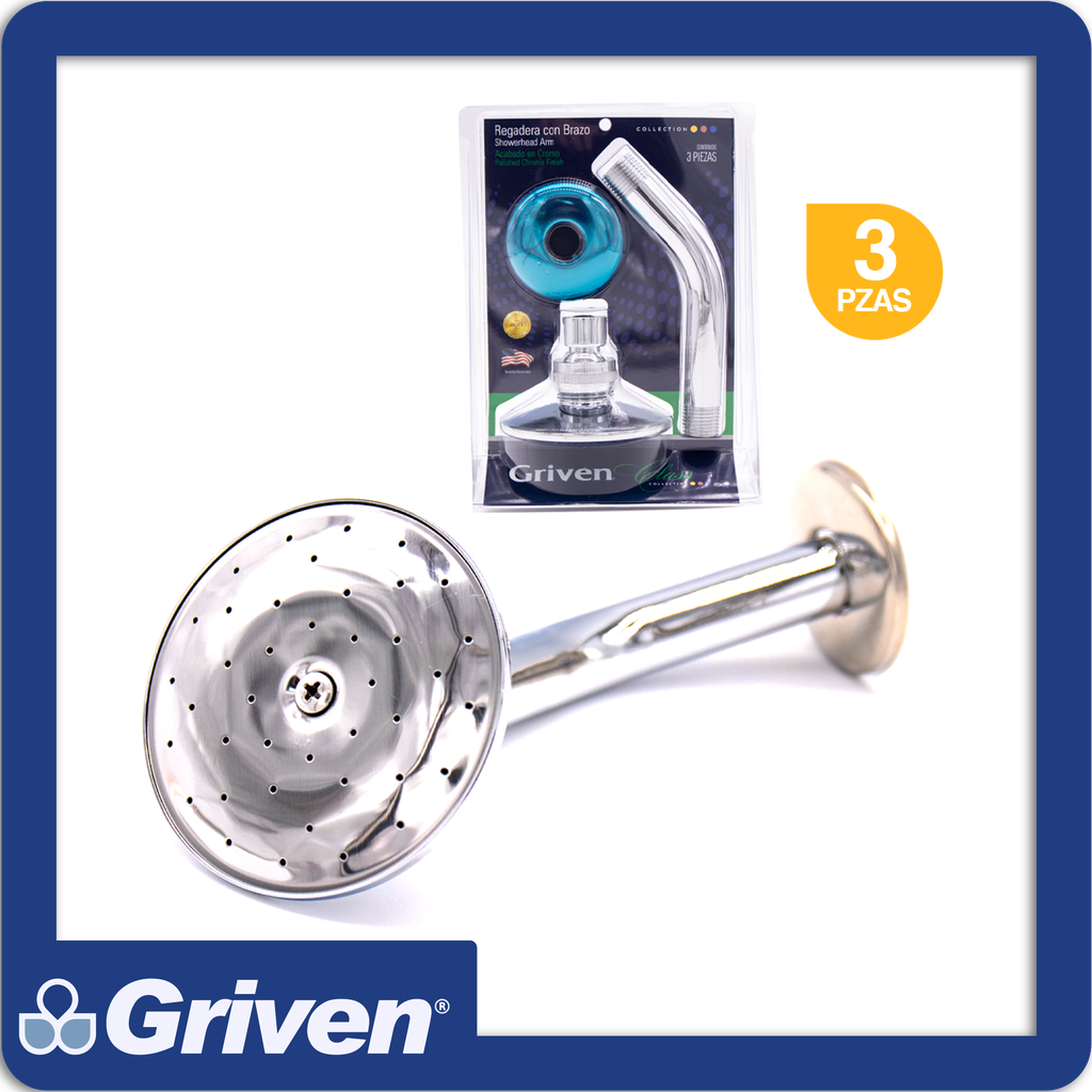 [A367-SH458M] Regadero p/ducha con brazo acab cromo blister pza