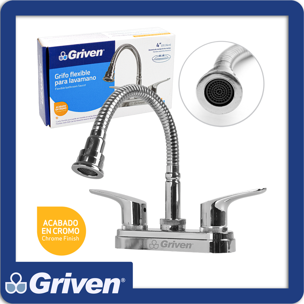 [A367-15055-B4] Grifo cuello flexible para lavamanos 4" pza