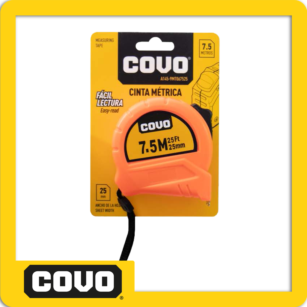 Flexometro 7.5m plas neon display naranja