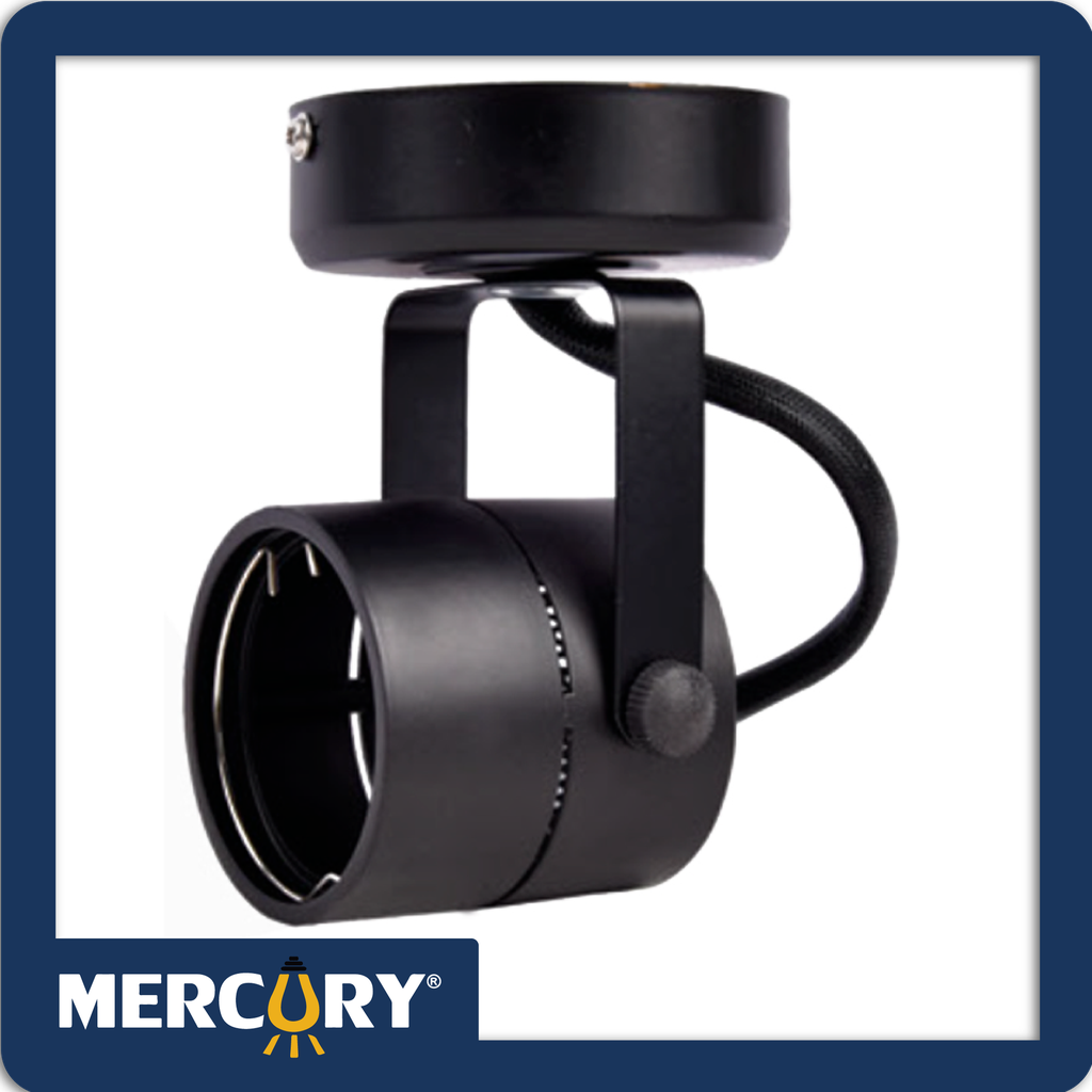Spot sobreponer redondo negro base gu10 h-57mm