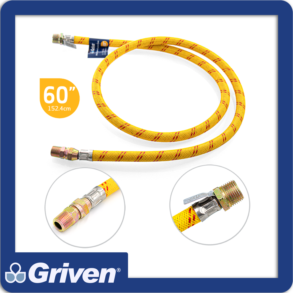 Manguera para estufa y horno de gas 1/2"hx3/8" c-60" largo