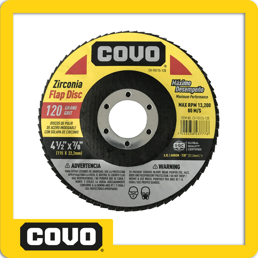[CV-FD115-120] Disco flap 4-1/2 pulgadas grano 120