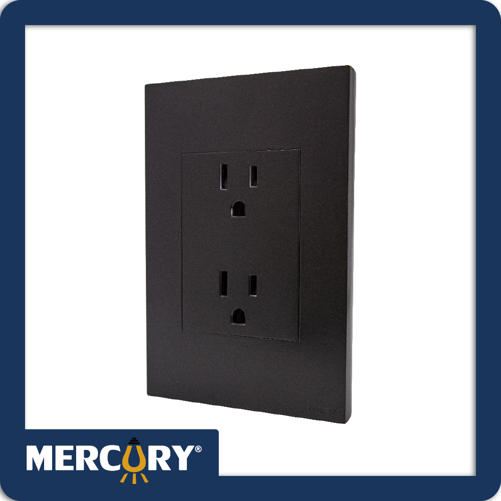 [ETI103] Toma doble polo tierra  black luxury