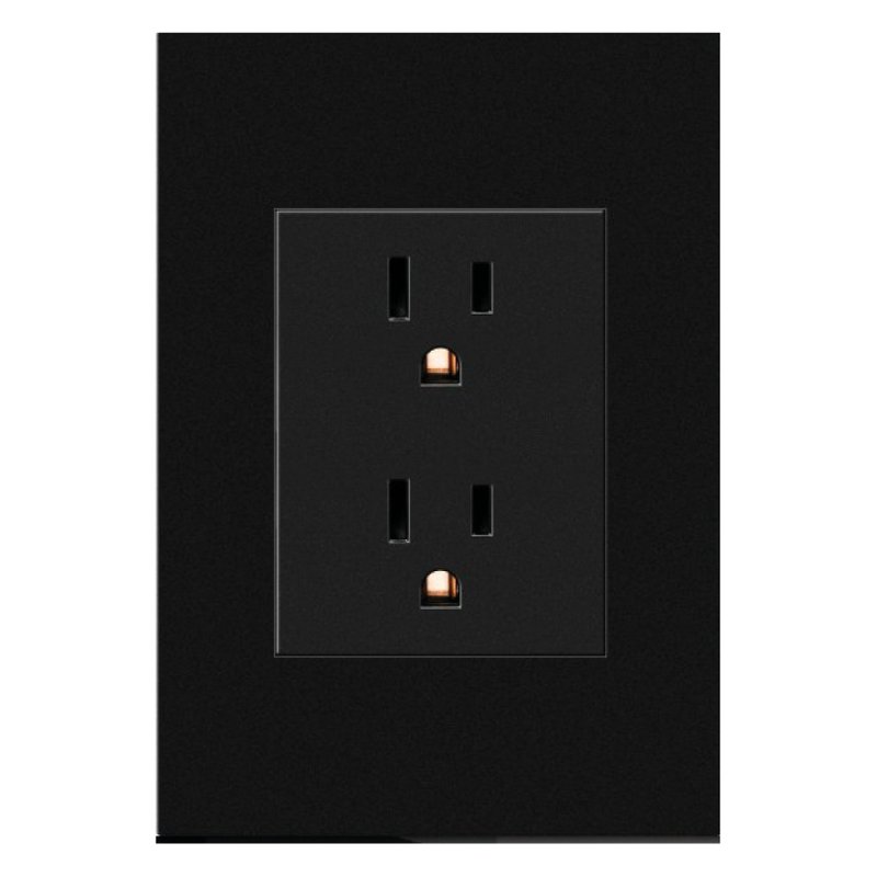 [ETI103] Toma doble polo tierra  black luxury