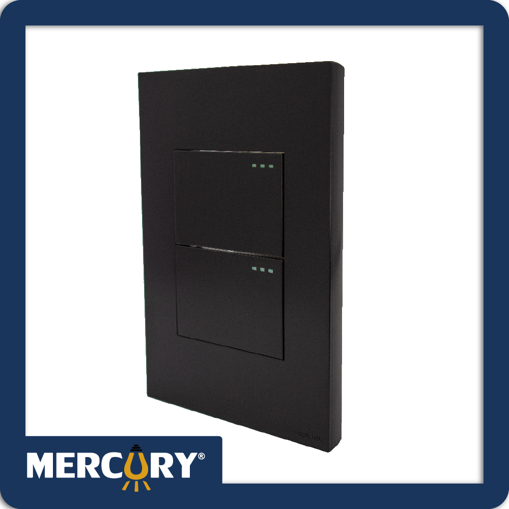 [ETI101] Interruptor doble conmutable black luxury