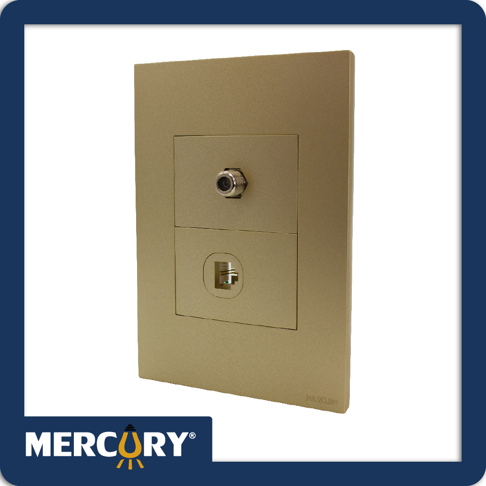 Toma coaxial + telefono golden luxury