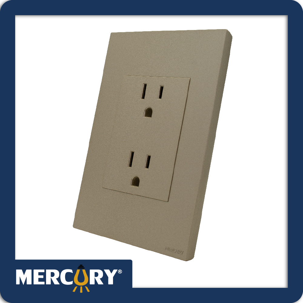 Toma doble polo tierra golden luxury