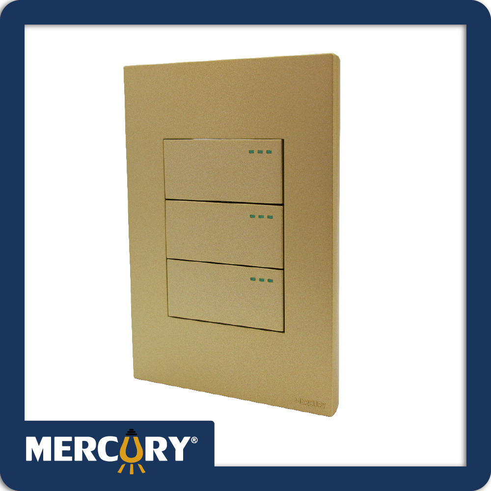 Interruptor triple conmutable golden luxury