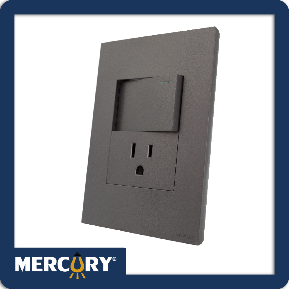 [ETI117] Toma + interruptor silver luxury