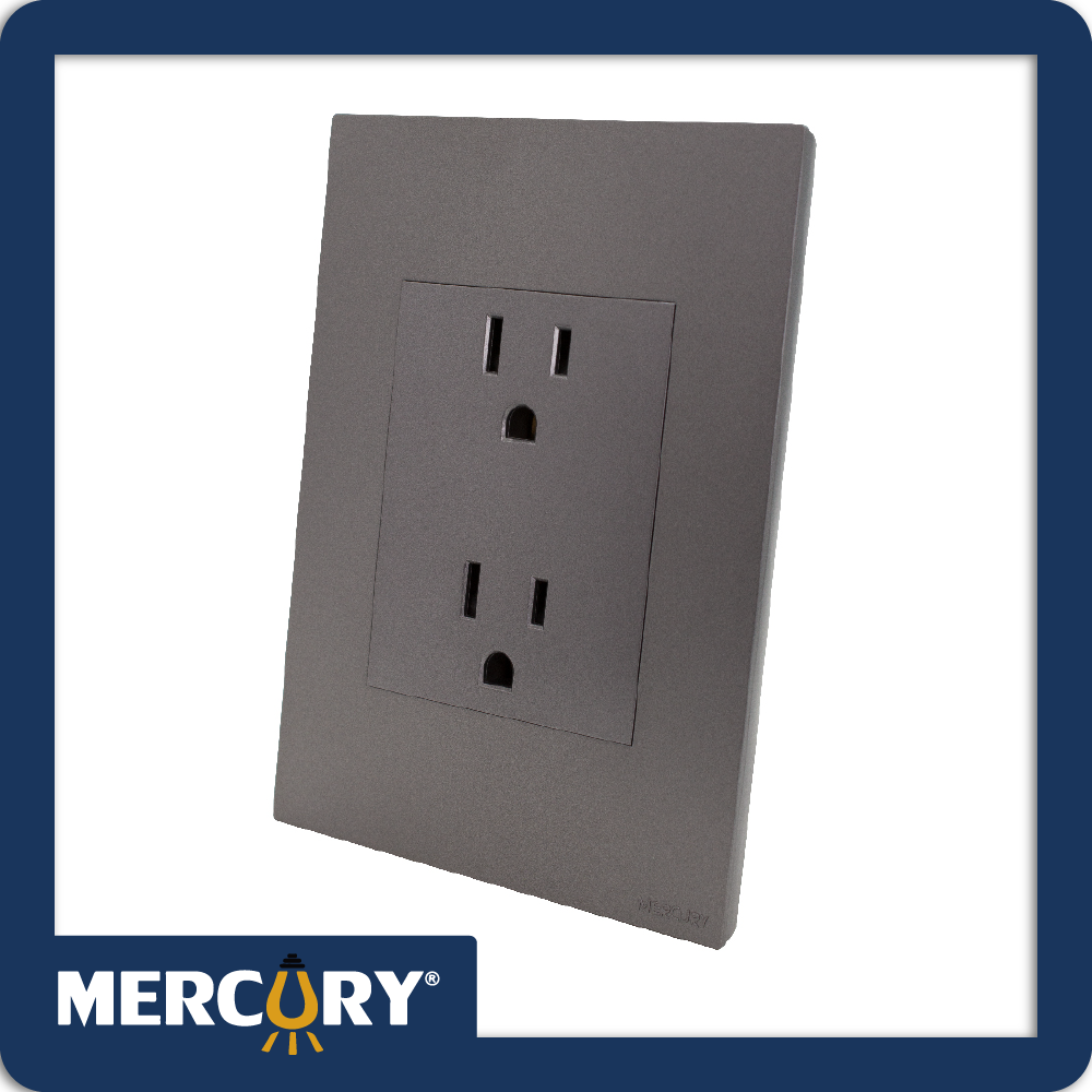 Toma doble polo tierra silver luxury