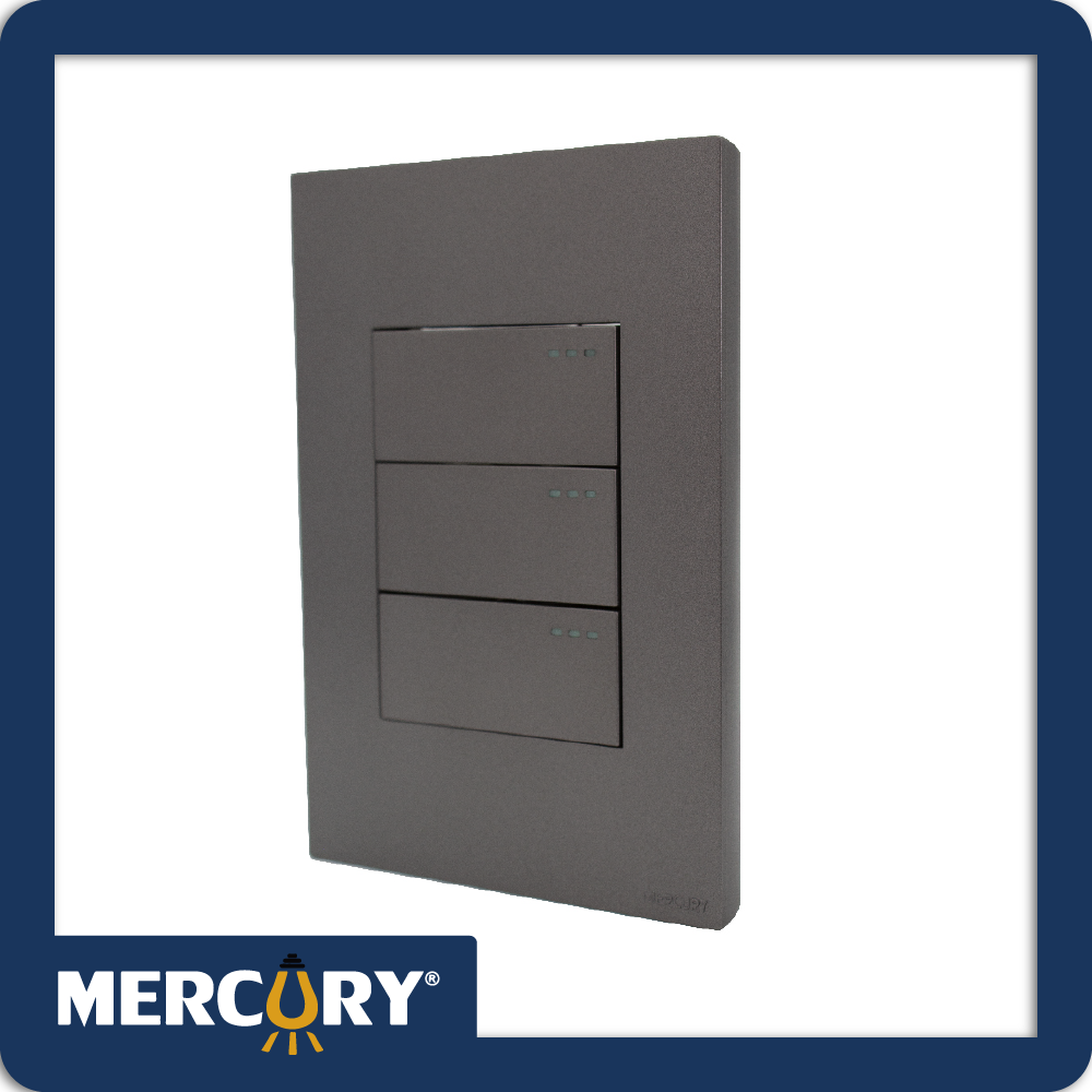 Interruptor triple conmutable silver luxury