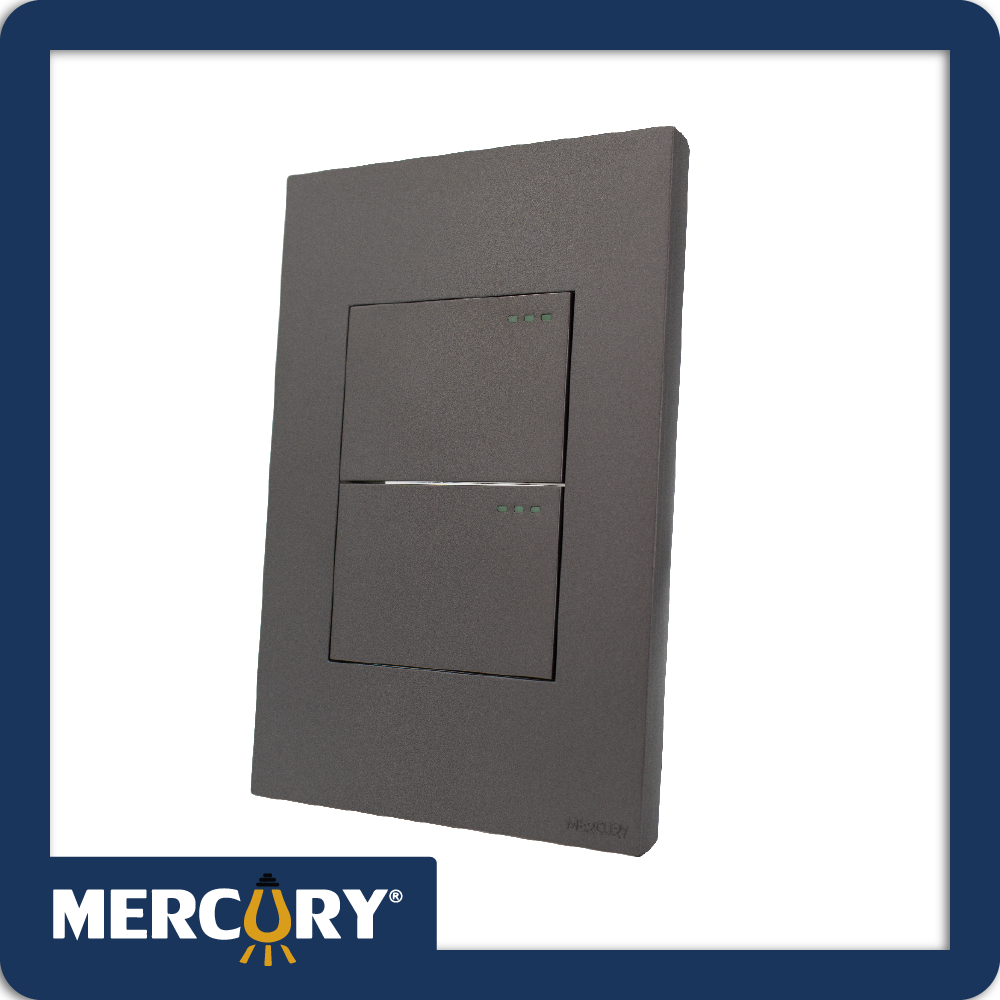 [ETI114] Interruptor doble conmutable silver luxury