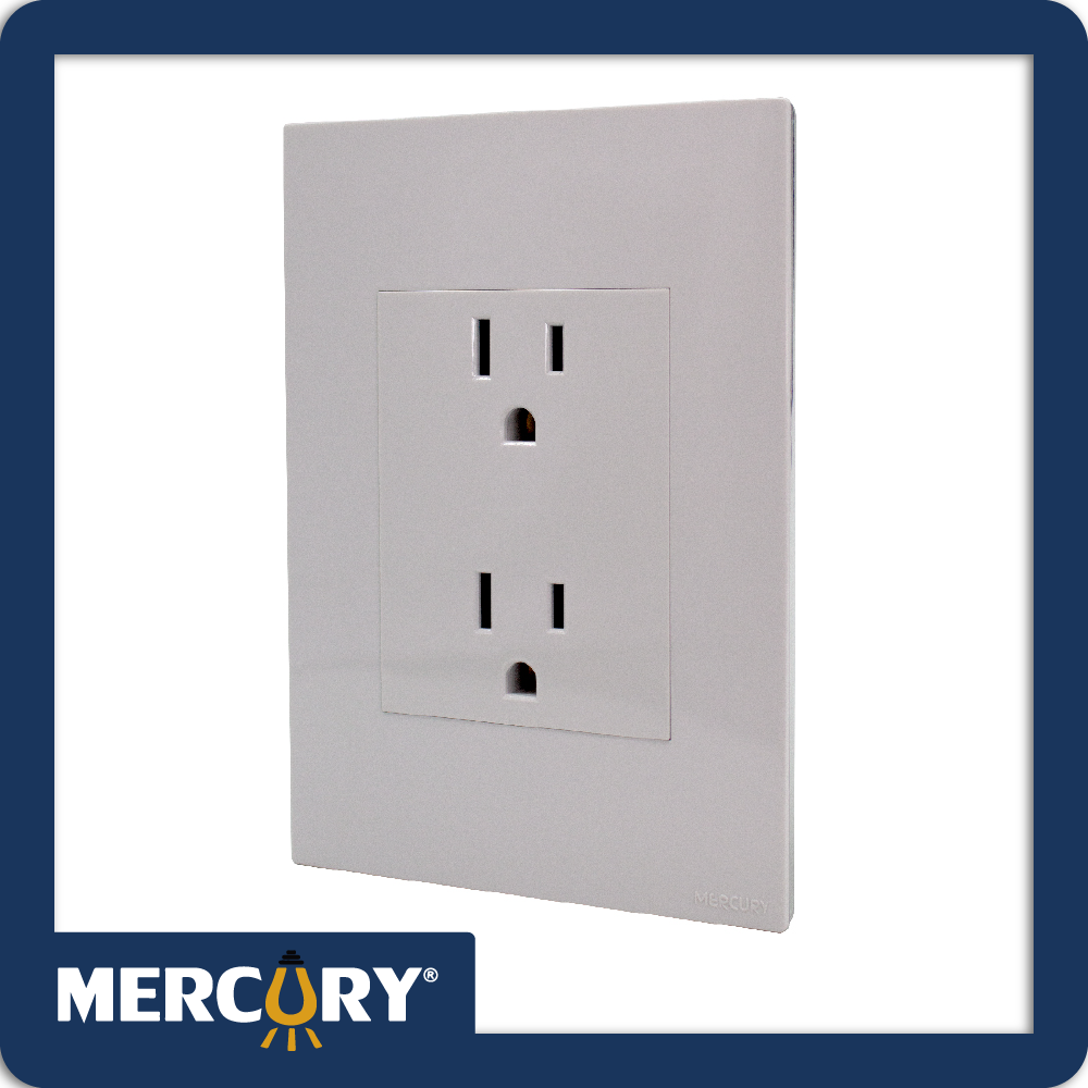 Toma doble polo tierra white luxury